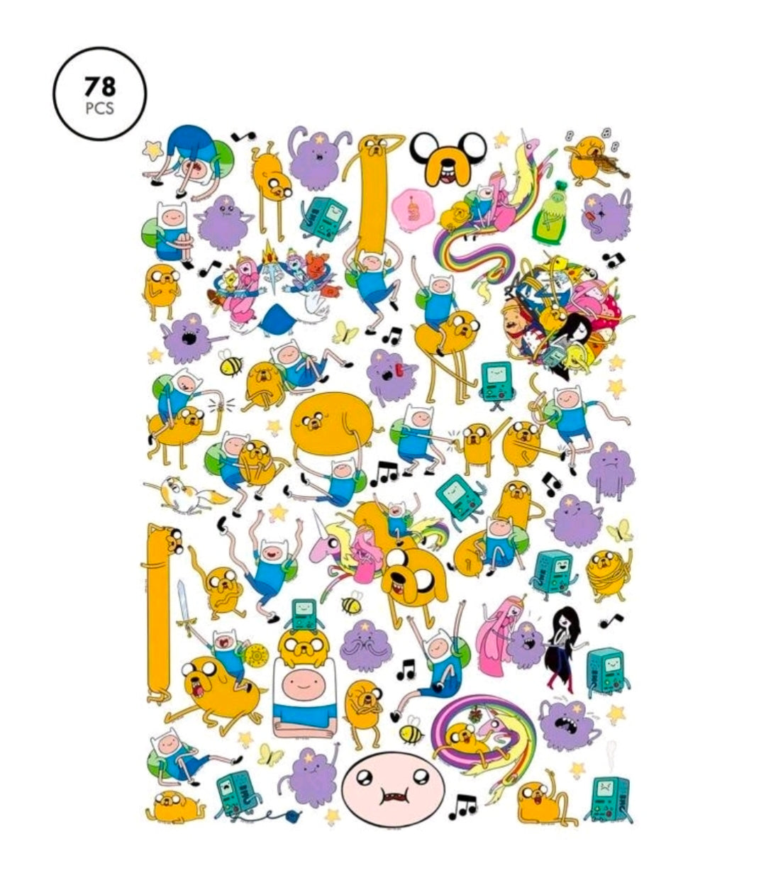 Adventure Time 78 Piece Sticker Pack Finn Jake BMO Cartoon Network NEW