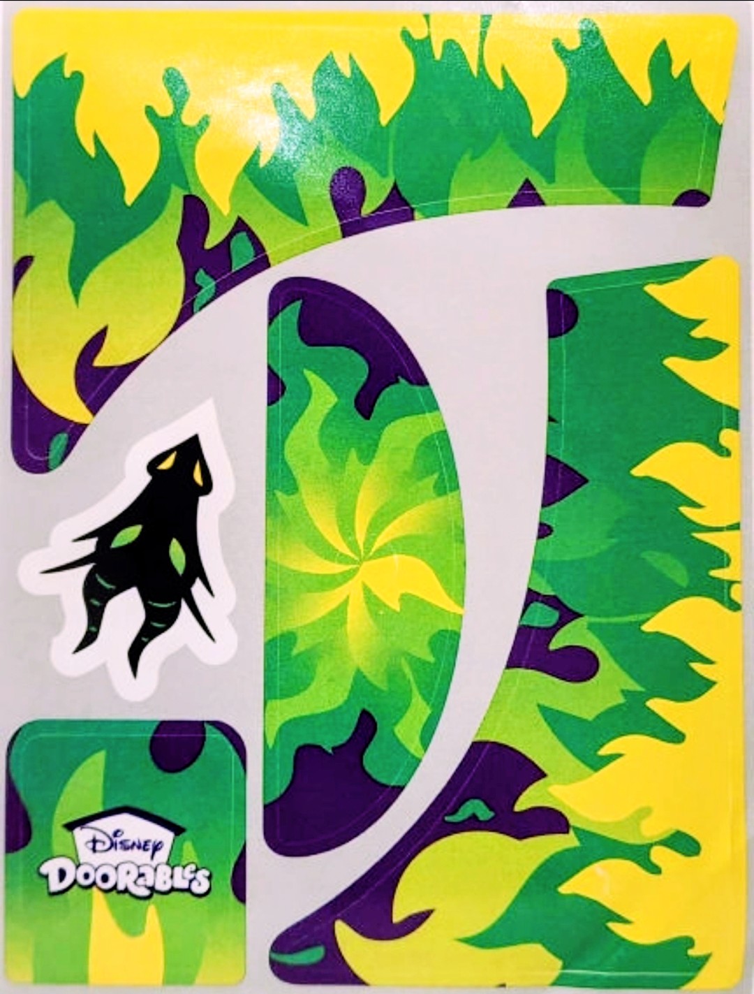 Disney Doorables Arcade Hoopz packaging art with green flames and number 7