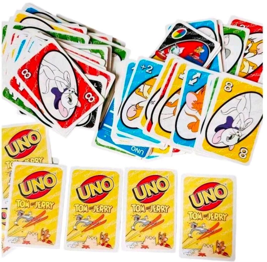 Tom and Jerry UNO Card Game Special Rule Mattel Cartoon Network Retro 90s Family Game Night Collectible