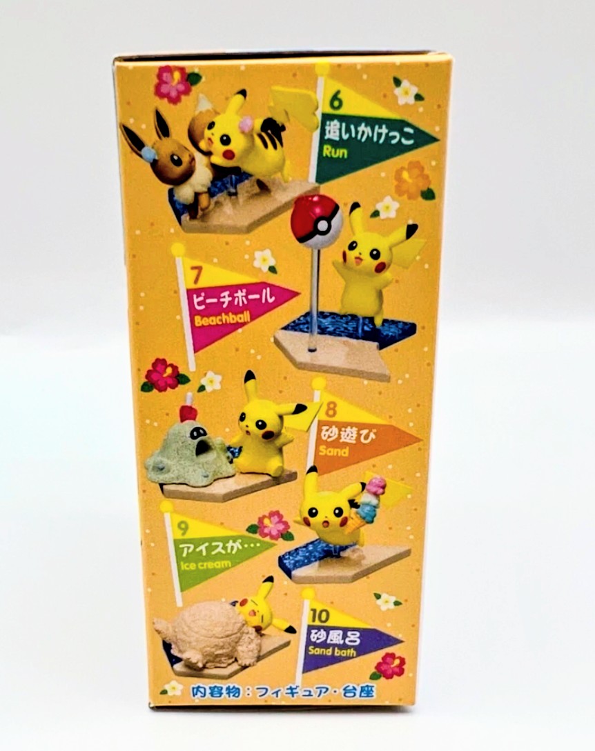 Pikachu Seaside Mini Figure Collection box with seaside figure samples