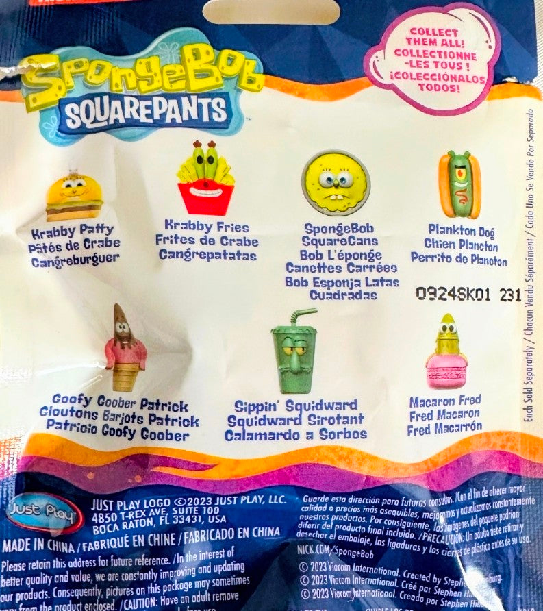 SpongeBob SquarePants pet parent bundle card showing bowl, socks, phone grip, and blind bag icons