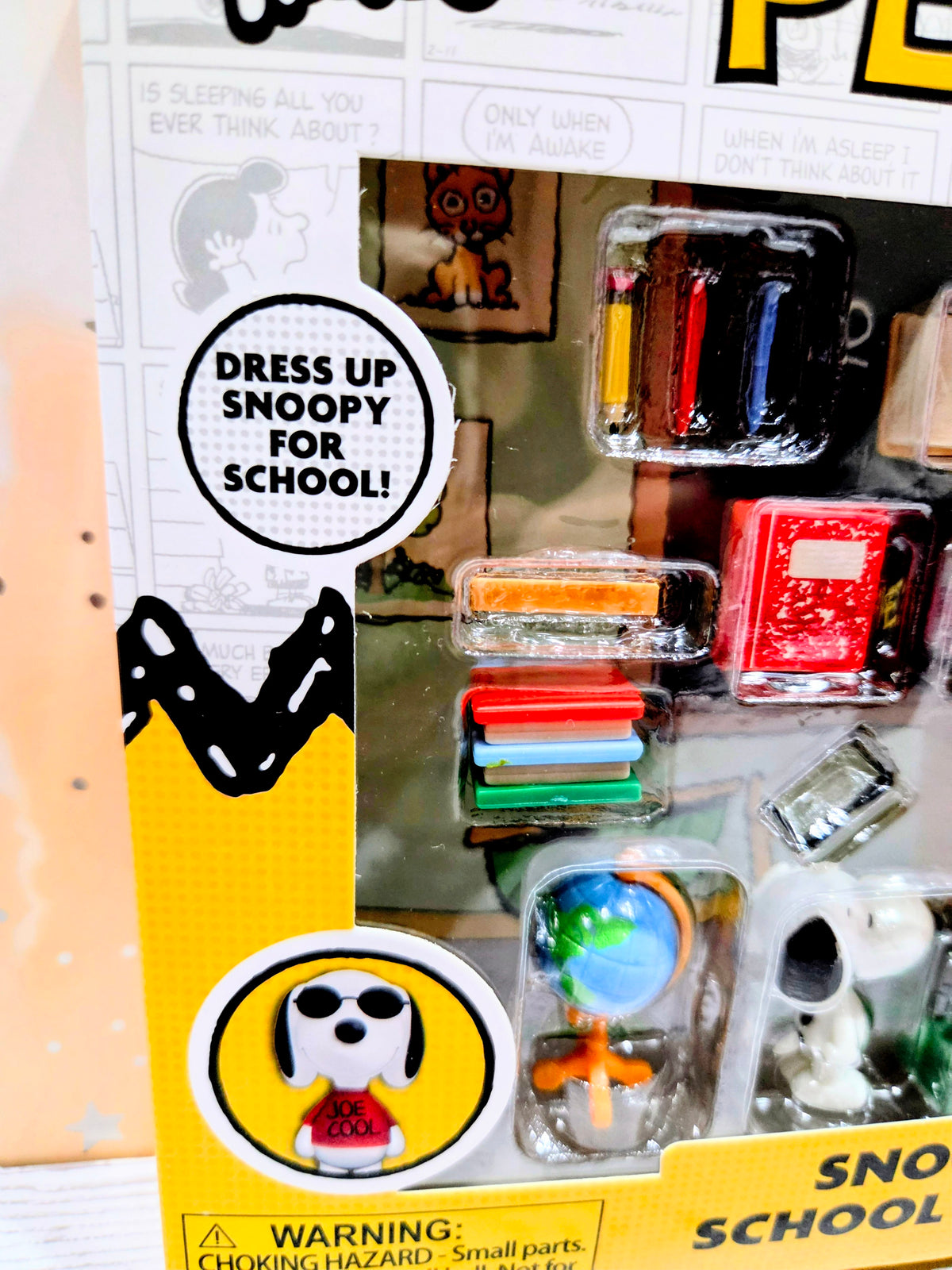 Peanuts Teeny Tinies Snoopy School House Mini Playset Joe Cool 15pc