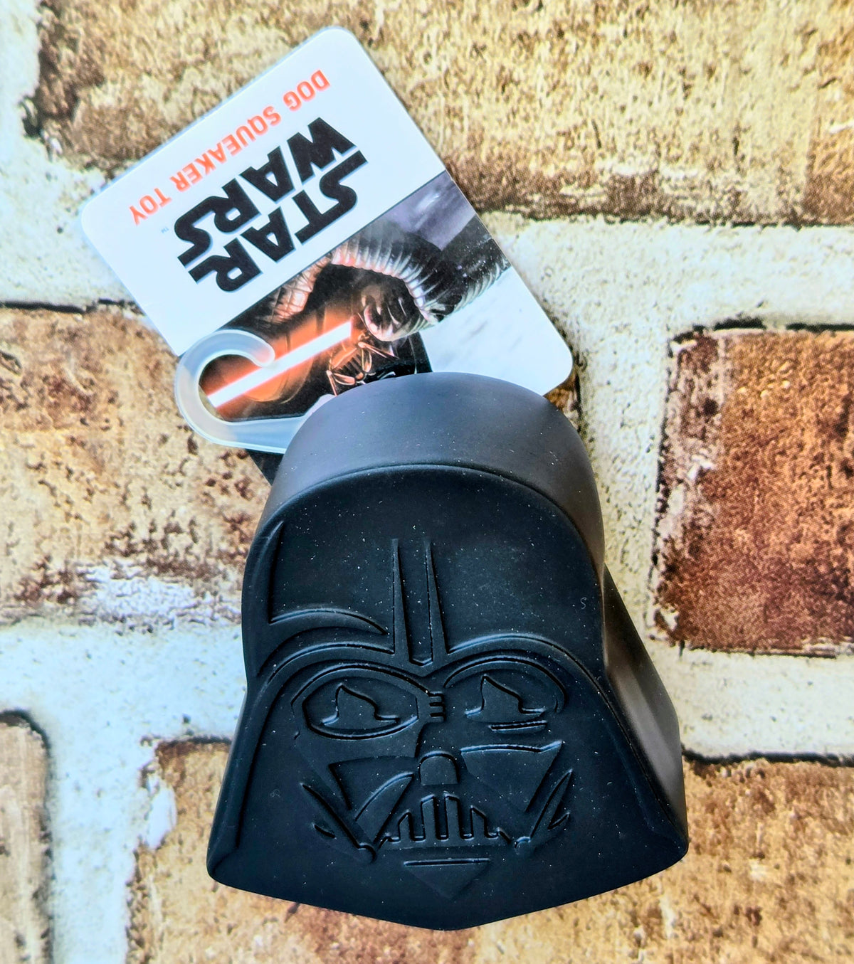 Star Wars pet food cover with Darth Vader emblem, dark molded plastic.