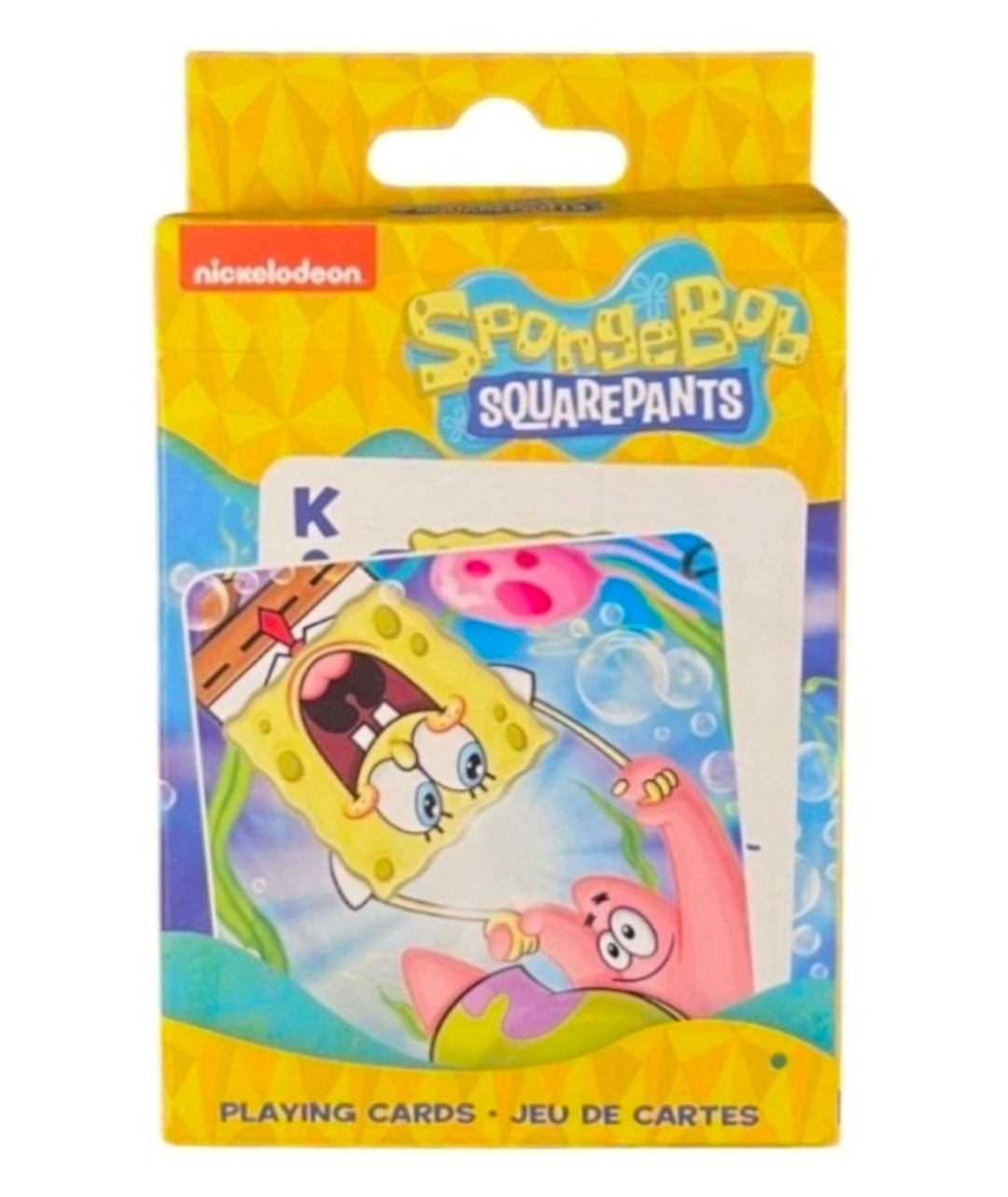 SpongeBob SquarePants playing cards in yellow retail package with face card window