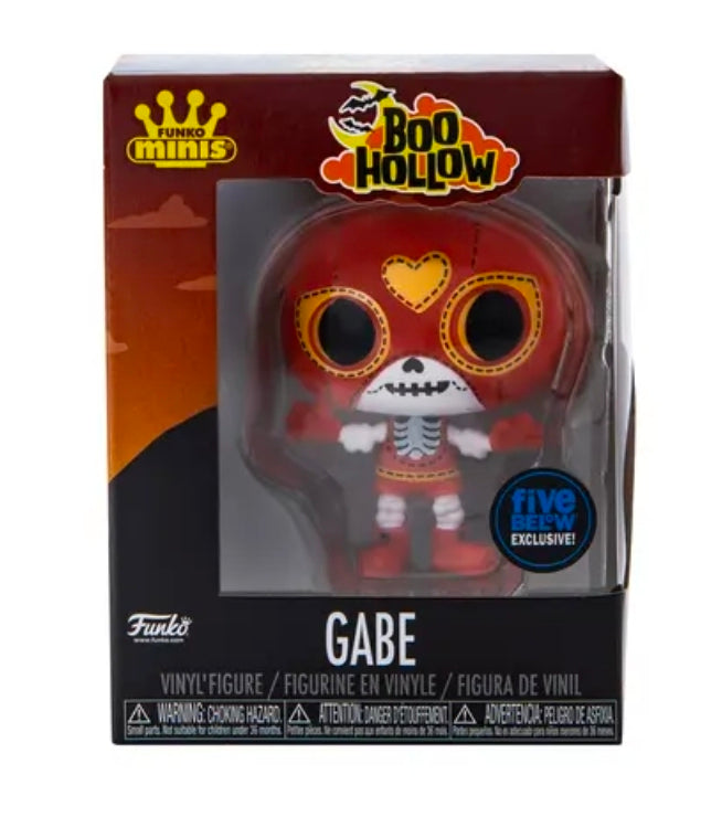 GABE Halloween vinyl mini figure in retail box with Boo Hollow and five below badge