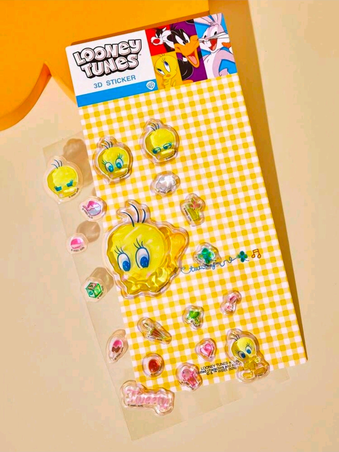 Looney Tunes Tweety Bird 3D Crystal Puffy Sticker Sheet