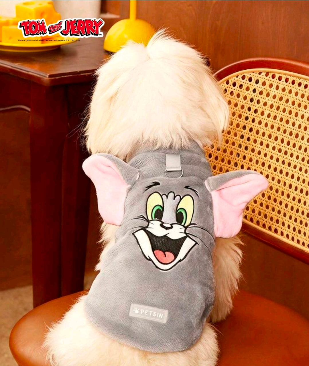 Tom the Cat Plush Hoodie Dog Costume Sweater — Size XL