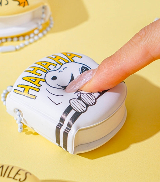 Joytop Peanuts Snoopy HAHA Mechanical Pencil Acrylic Charm Mini Keychain Notepad Set Kawaii Stationery