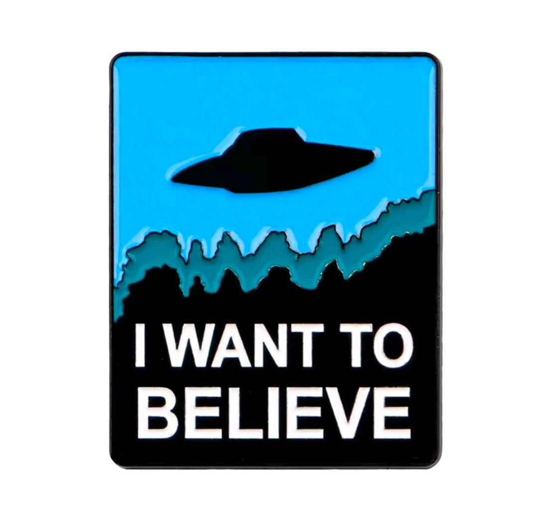 X-Files Enamel Pin Set 3pc Mulder FBI Badge I Want To Believe Phone