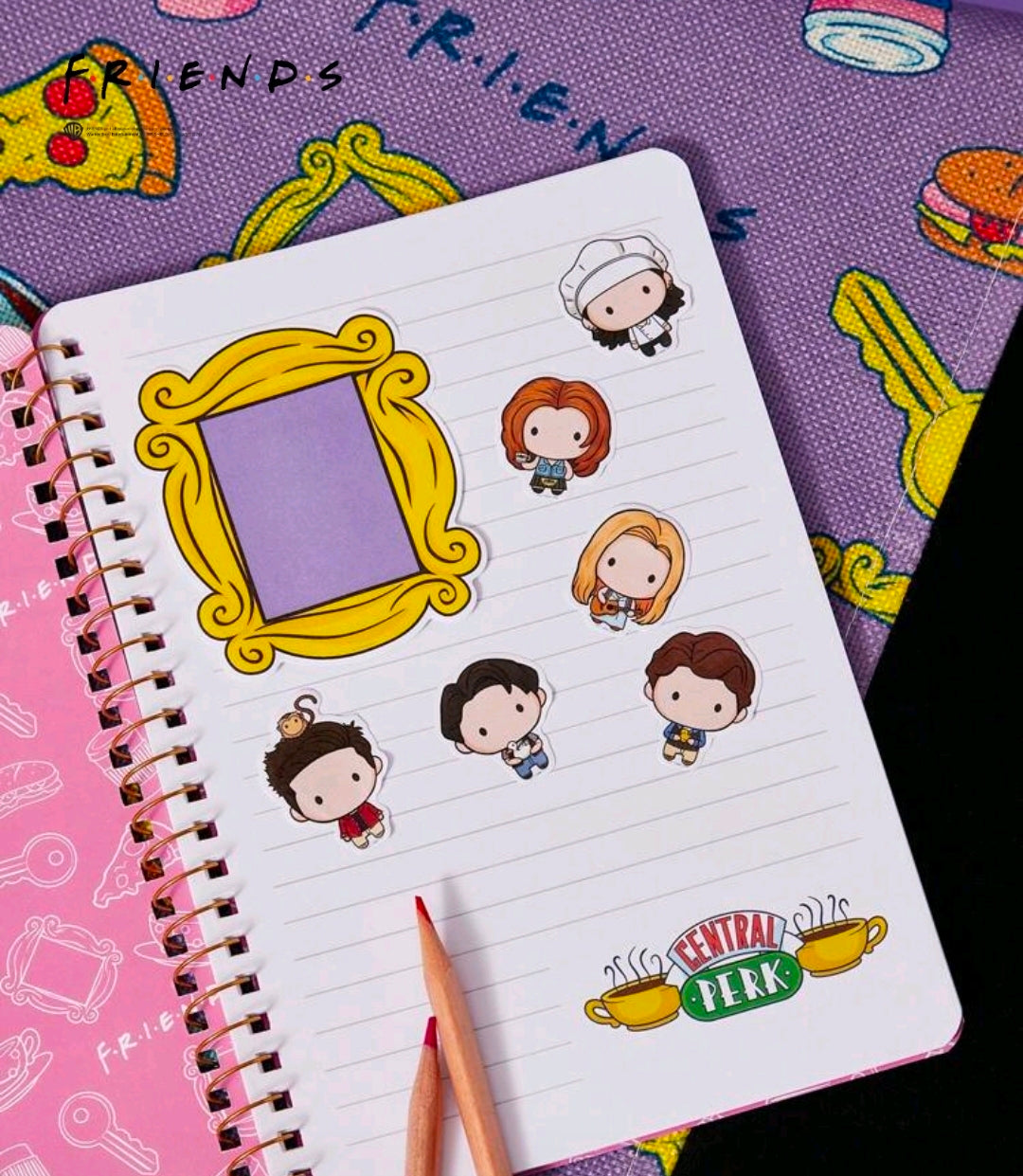Friends TV Show Sticky Note Set Characters Ross Rachel Monica Chandler Joey Phoebe Door Frame Licensed Kawaii Stationery