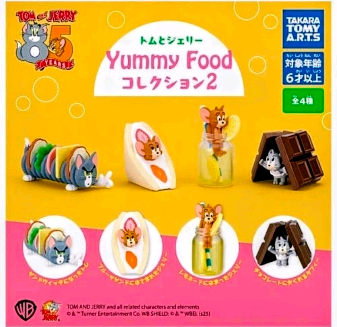 Toy set box showing Tom and Jerry Yummy Food collection mini food figures
