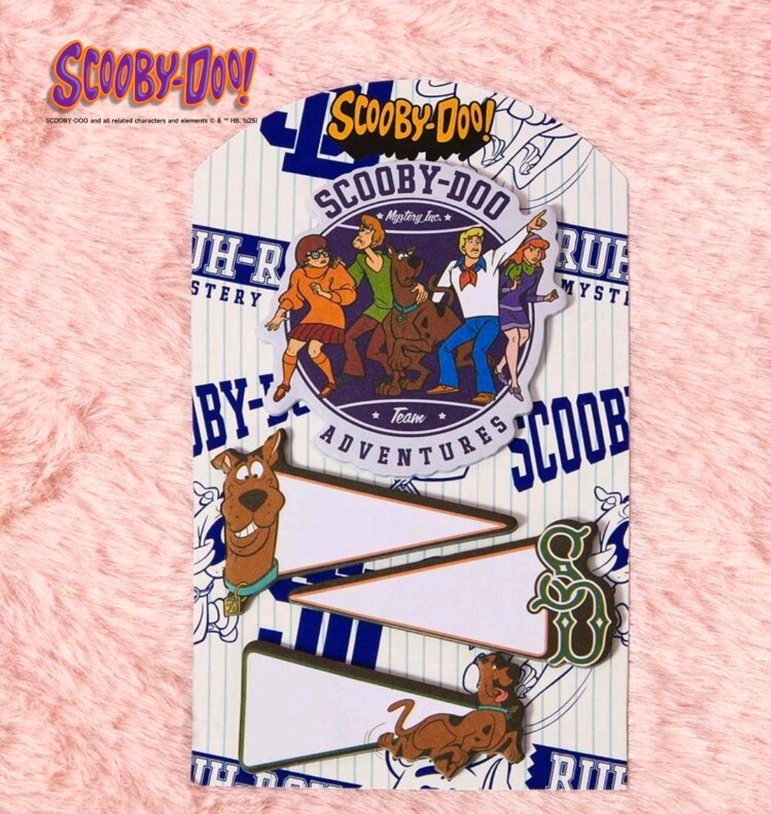 Scooby-Doo sticky notes tab set with character illustrations and lined white note tabs