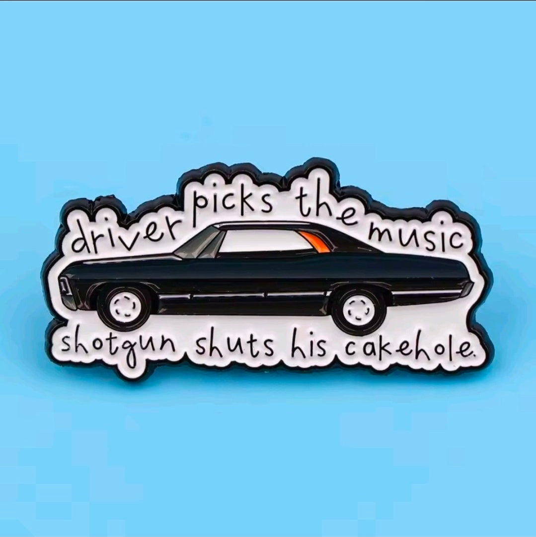 Supernatural Dean Impala Enamel Pin Set 3pc Cassette Car Kansas Plate