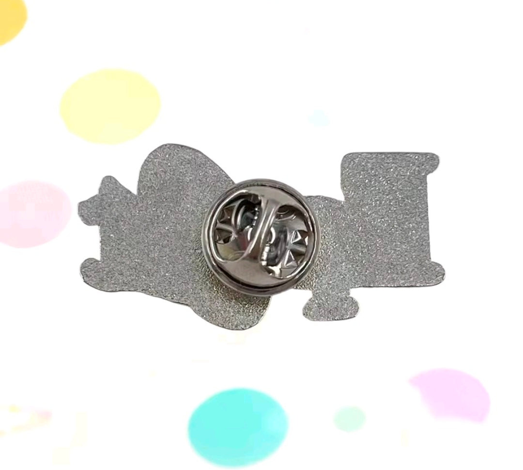 Epcot enamel pin back with metal clasp and post