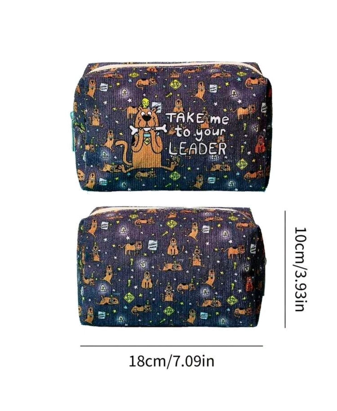 Scooby-Doo Take Me to Your Leader Corduroy Makeup Pencil Pouch