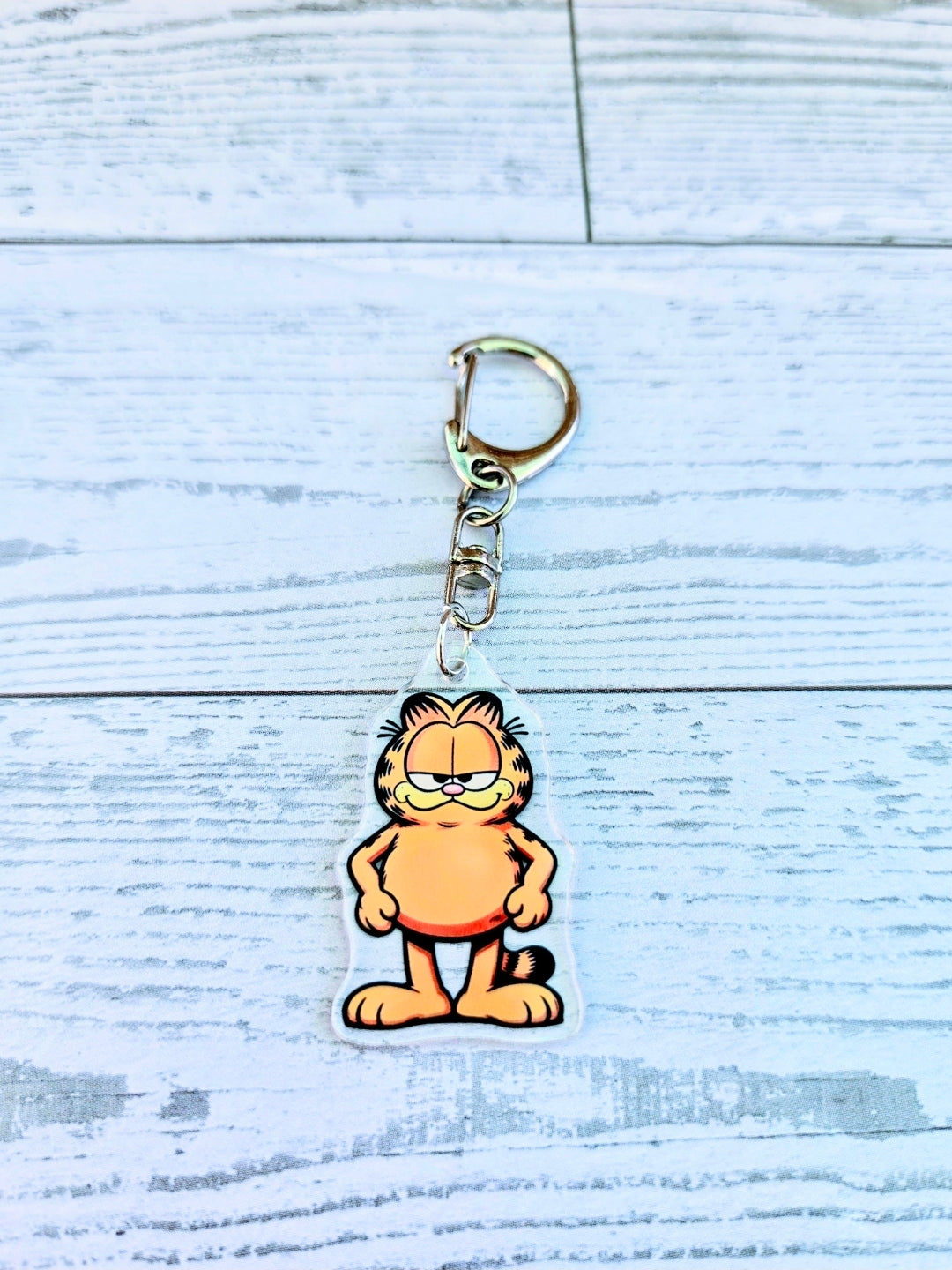 Garfield Classic Sassy Pose Clear Acrylic Keychain 2-Piece Set Retro 80s