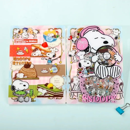 Mini Snoopy A7 Acrylic Shaker Notebook Chef Foodie Pink 6-Ring Lined 🌸🍔