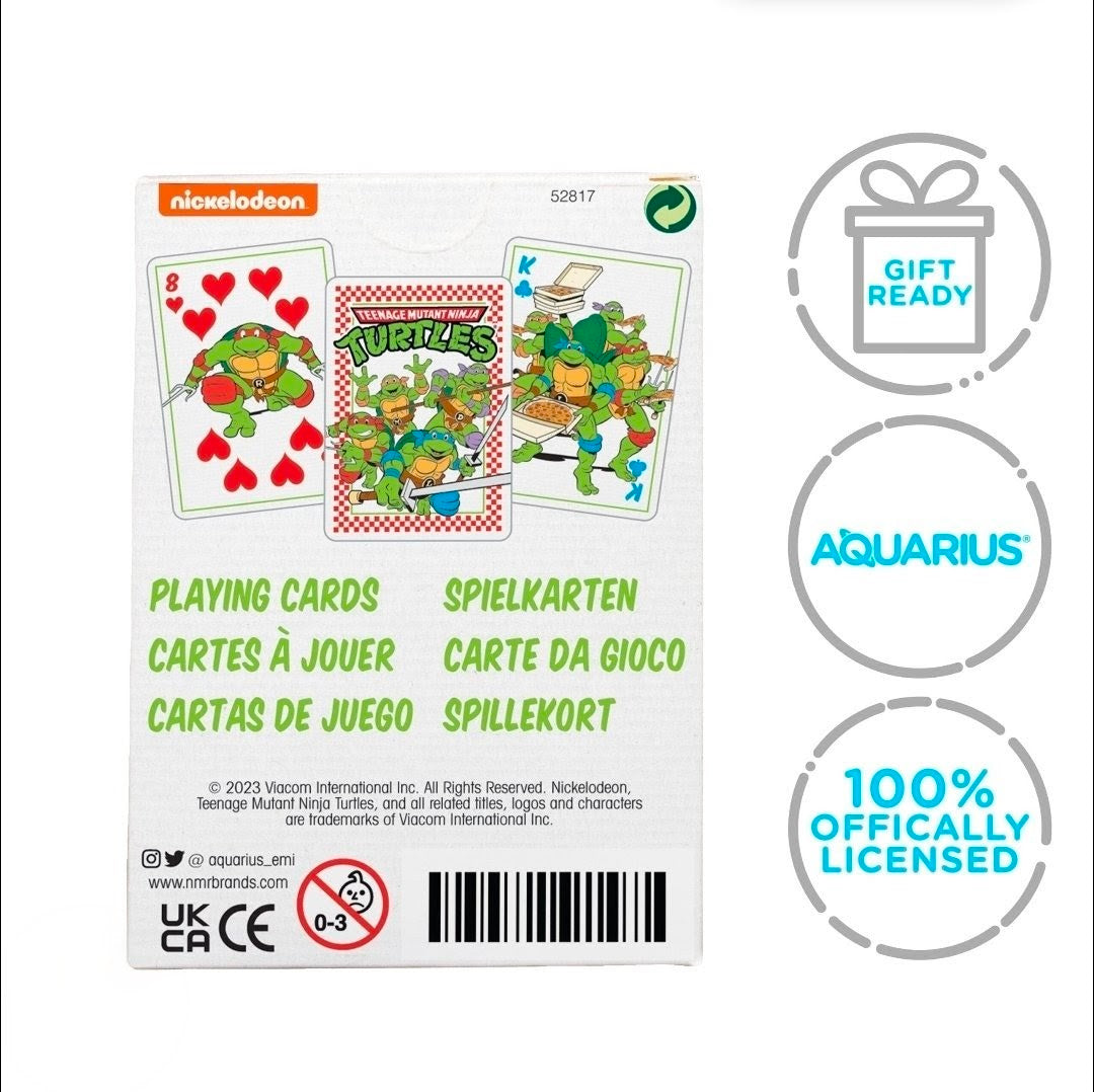 Aquarius Teenage Mutant Ninja Turtles playing cards deck back with 100% officially licensed badge