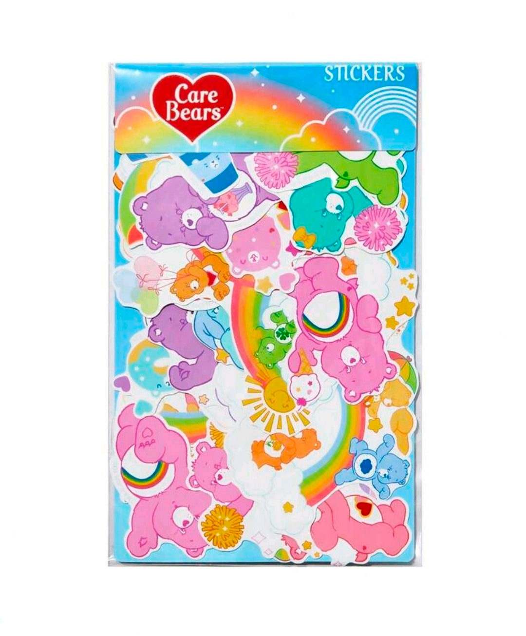 Care Bears vinyl decal sticker pack with colorful bear shapes and stars