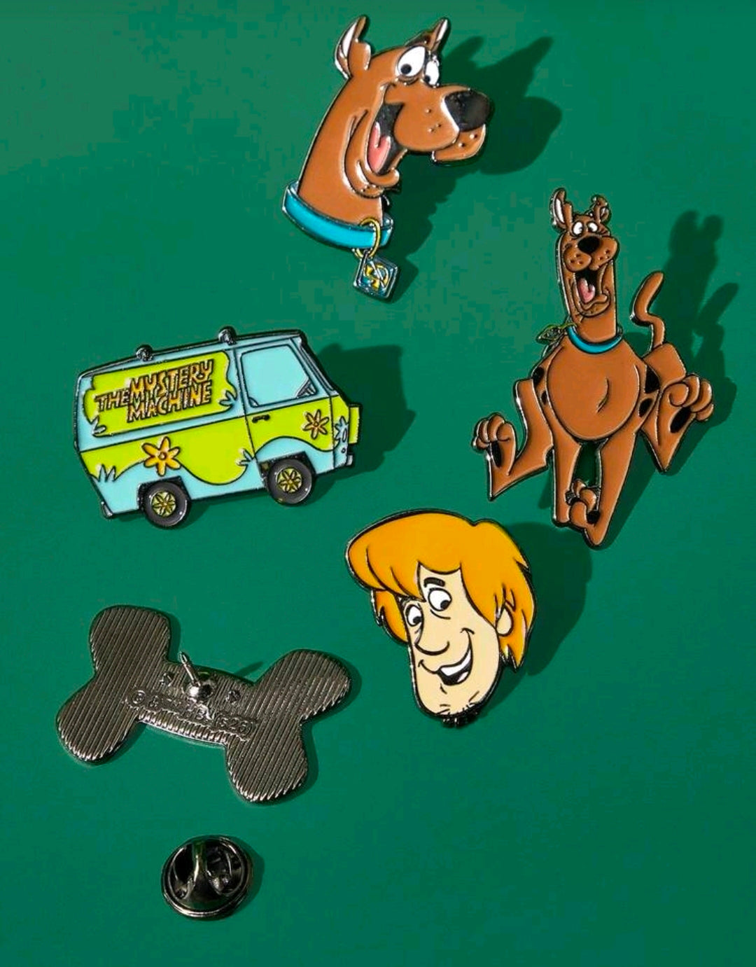 Scooby-Doo 5 Piece Enamel Pin Set Mystery Machine Shaggy Scooby Bone