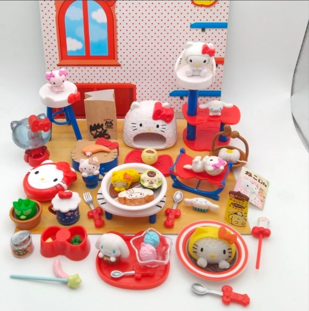 Sanrio Re-Ment Hello Kitty Cat Cafe 2016 — Rare Set of 8