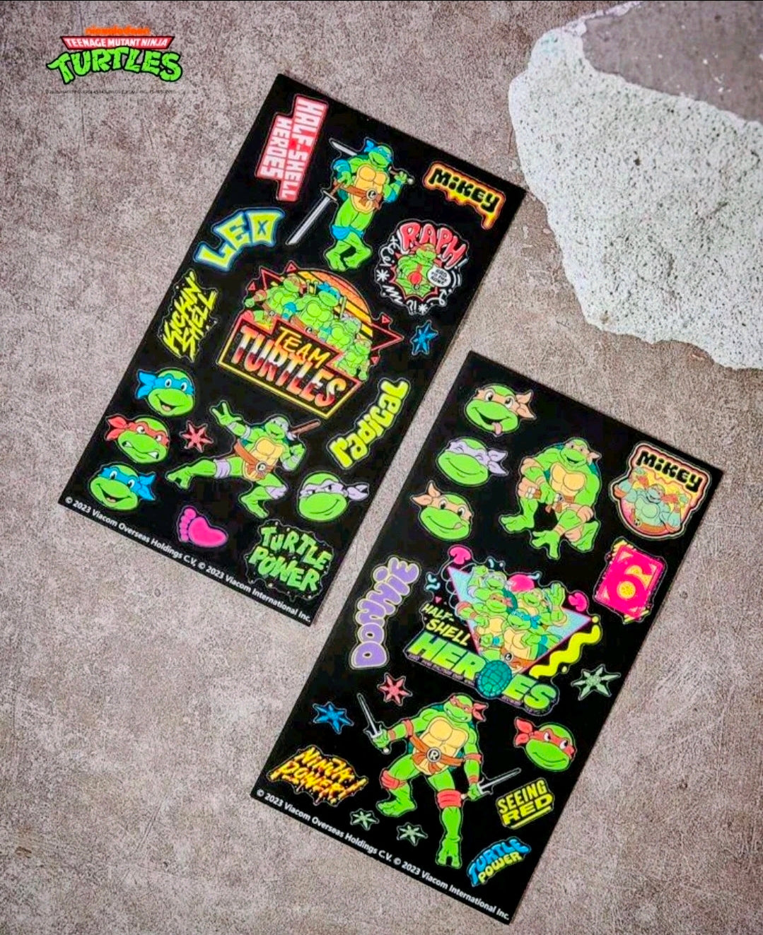 Teenage Mutant Ninja Turtles sticker set sheets with cartoon turtle character decals