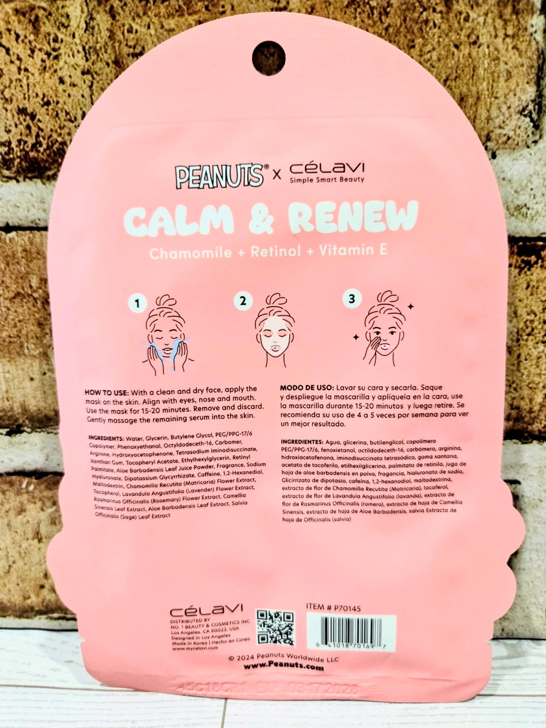 Peanuts x Célavi Snoopy Face Sheet Mask Choose Variant Self Love Collagen Berry Glow