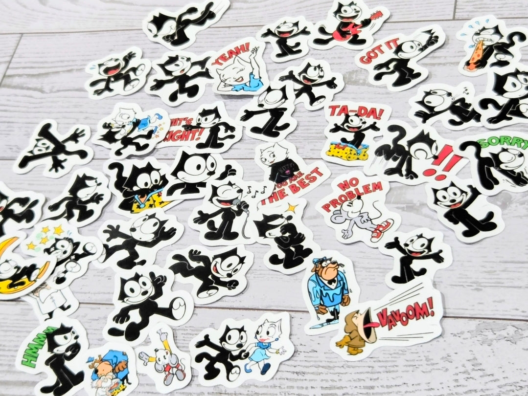 Felix the Cat 40pc Mini Vinyl Decal Sticker Pack Classic Retro