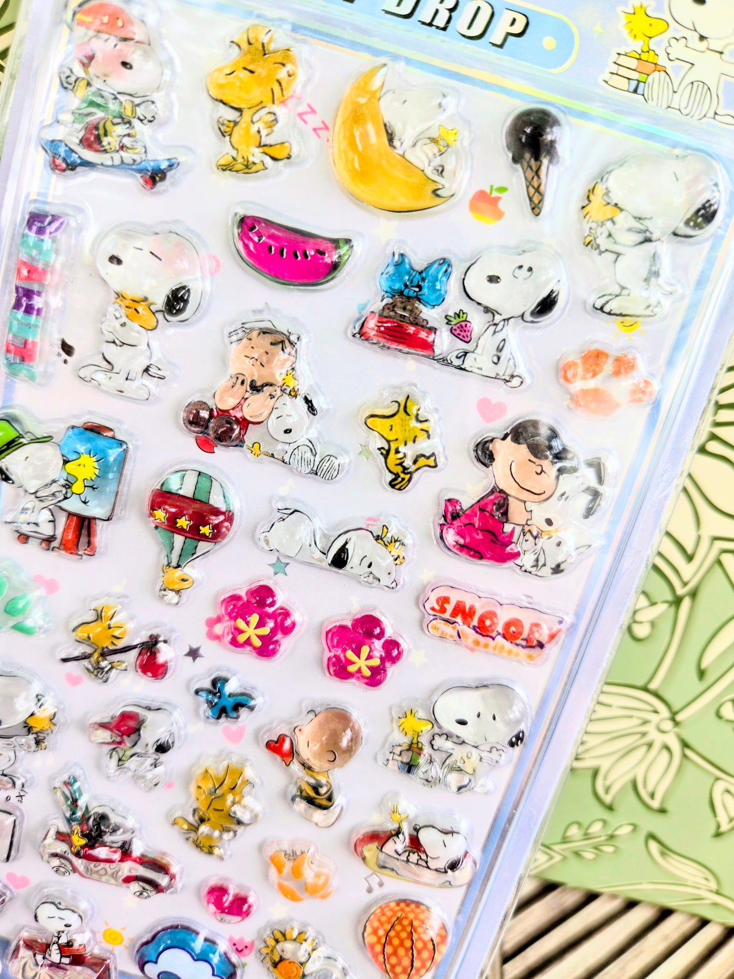 Peanuts Snoopy Jewelry Drop 3D Acrylic Sticker Charm Sheet
