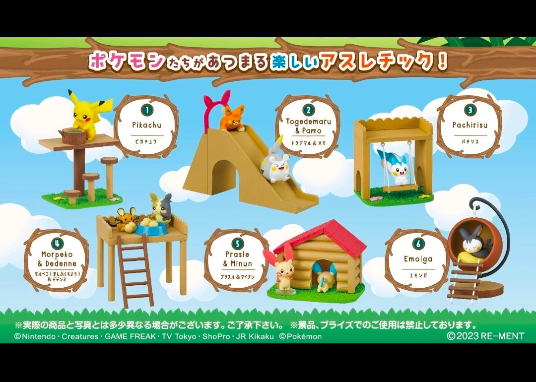 Pokémon Forest Athletics mini figure assortment with six numbered character scenes