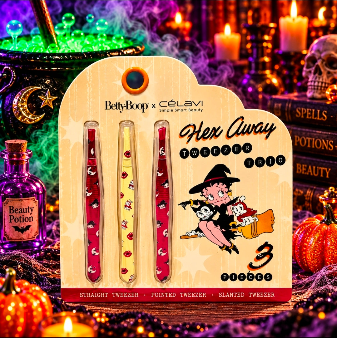 Betty Boop x Celavi Halloween Hex Away Tweezer Trio Straight Slant Pointed