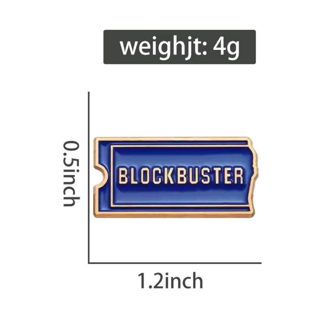 Blockbuster Video Enamel Pin Set 3pc Make It A Blockbuster Night Employee Button