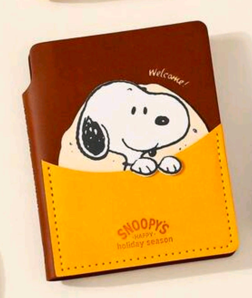Snoopy Faux Leather Pocket Notebook Set Licensed Peanuts
