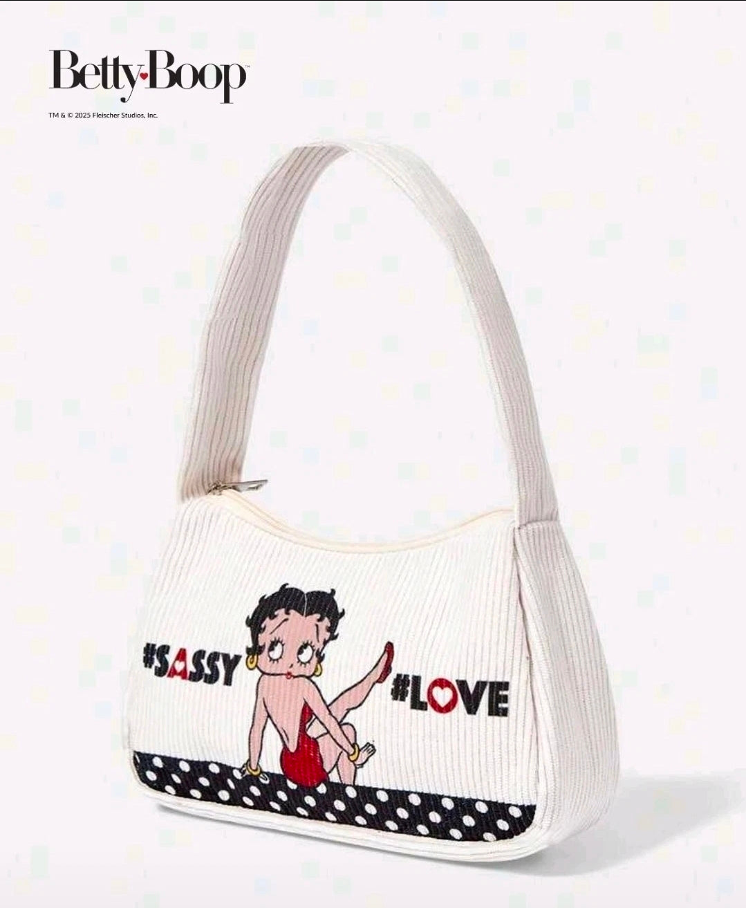 Betty Boop Corduroy Zipper Shoulder Bag Sassy Purse