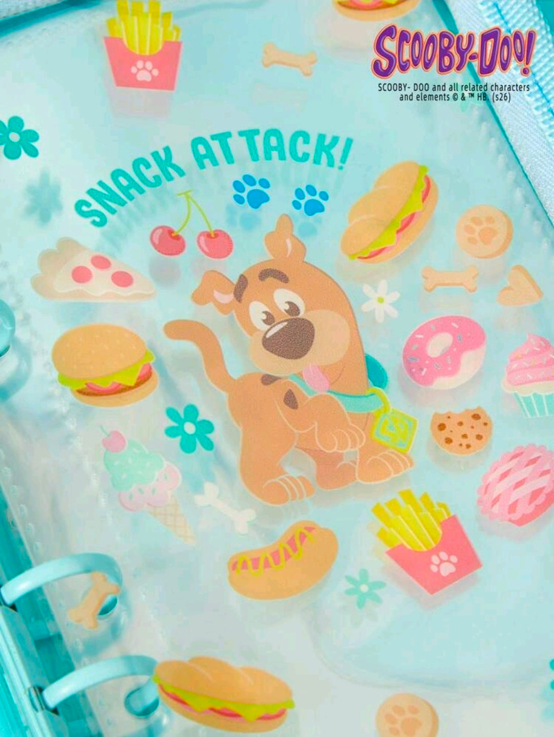Scooby-Doo A7 Transparent Zipper Binder 6 Ring Sticker Photo Album Snack Attack