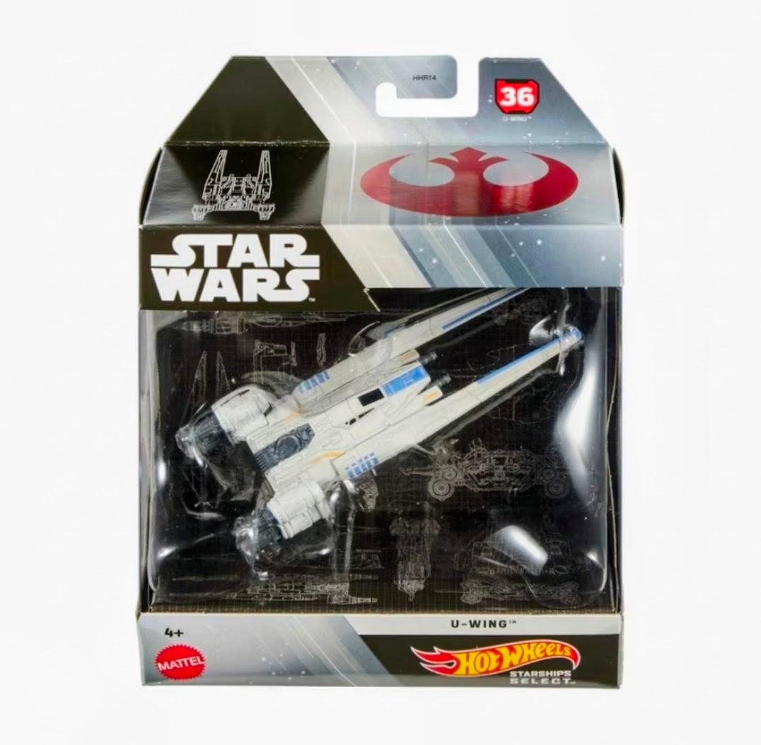 Star Wars U-Wing die-cast vehicle blister pack, white and blue accents