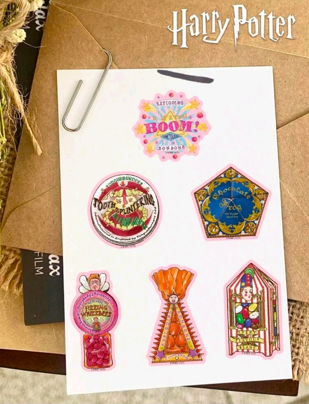 Harry Potter Honeydukes 30pc Sticker Pack Chocolate Frog Exploding Bonbons