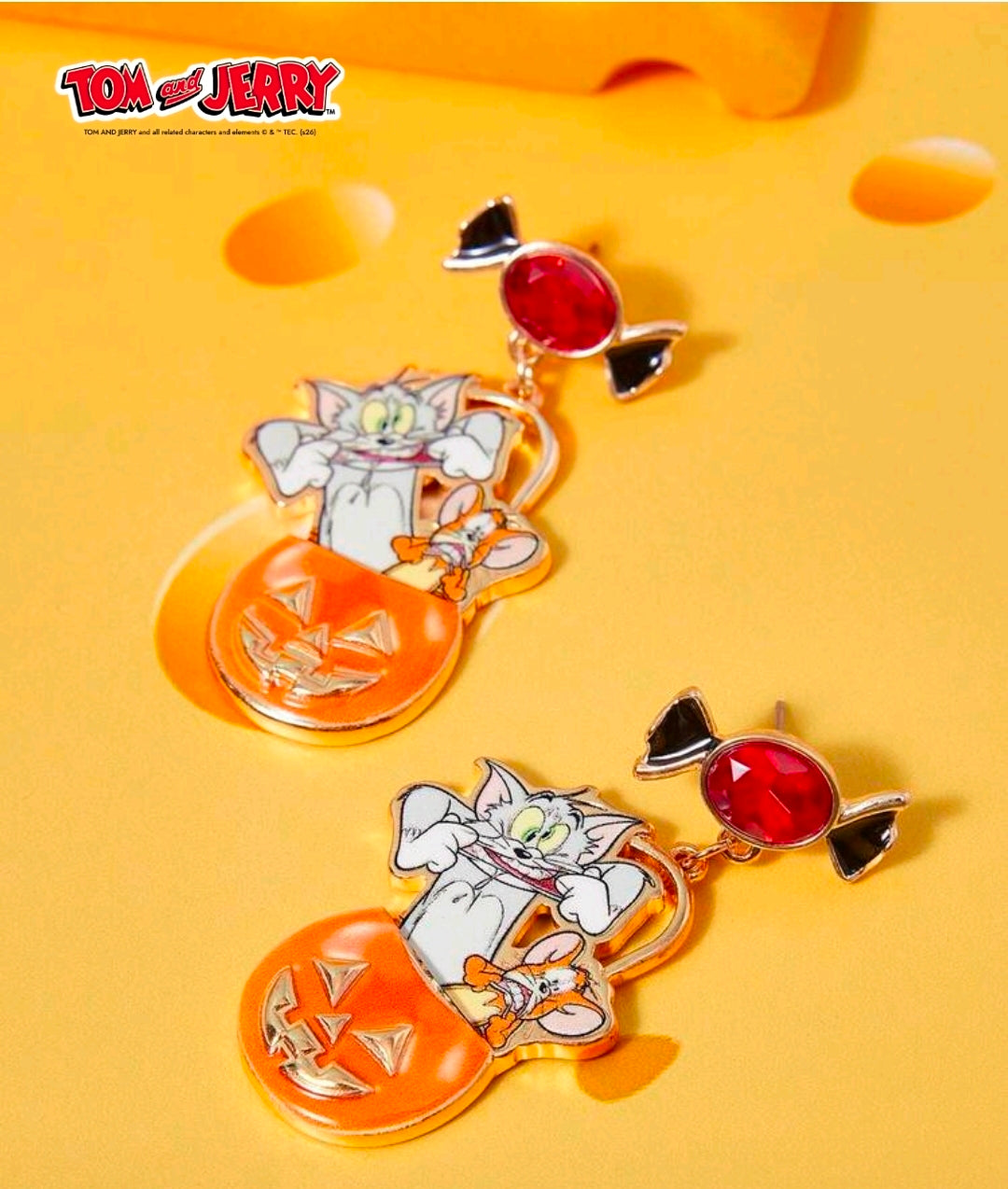 Tom & Jerry Halloween Pumpkin Earrings