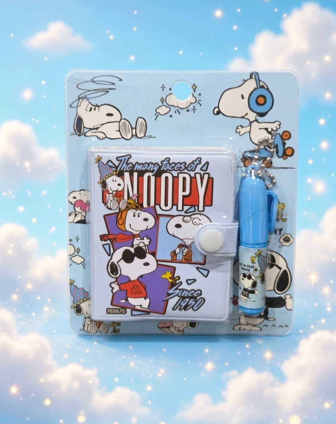 Snoopy Mini Puffy Jacket Notebook with Matching Keychain Pen