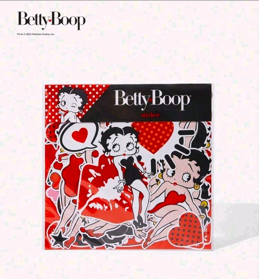 Betty Boop sticker pack with red polka-dot character designs in a boxed set