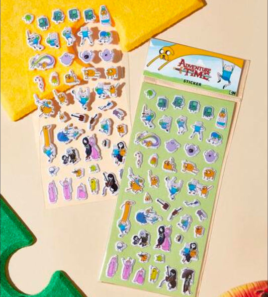 Adventure Time mini puffy sticker sheet with assorted character and icon designs
