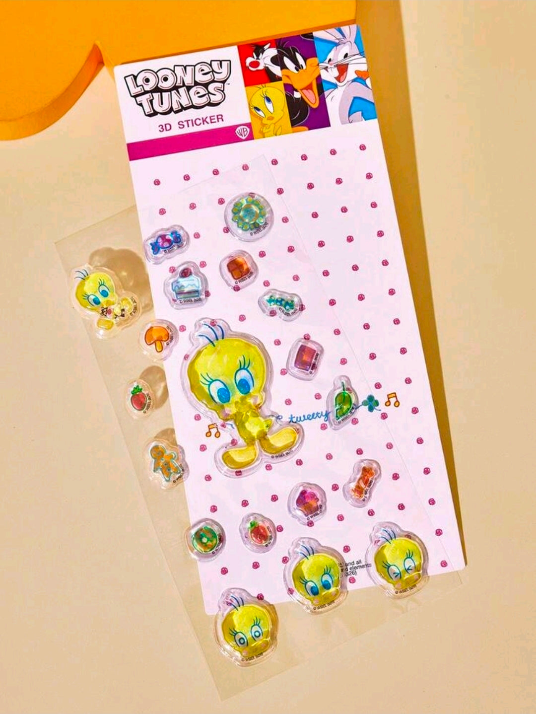 Looney Tunes Tweety Bird 3D Crystal Puffy Sticker Sheet