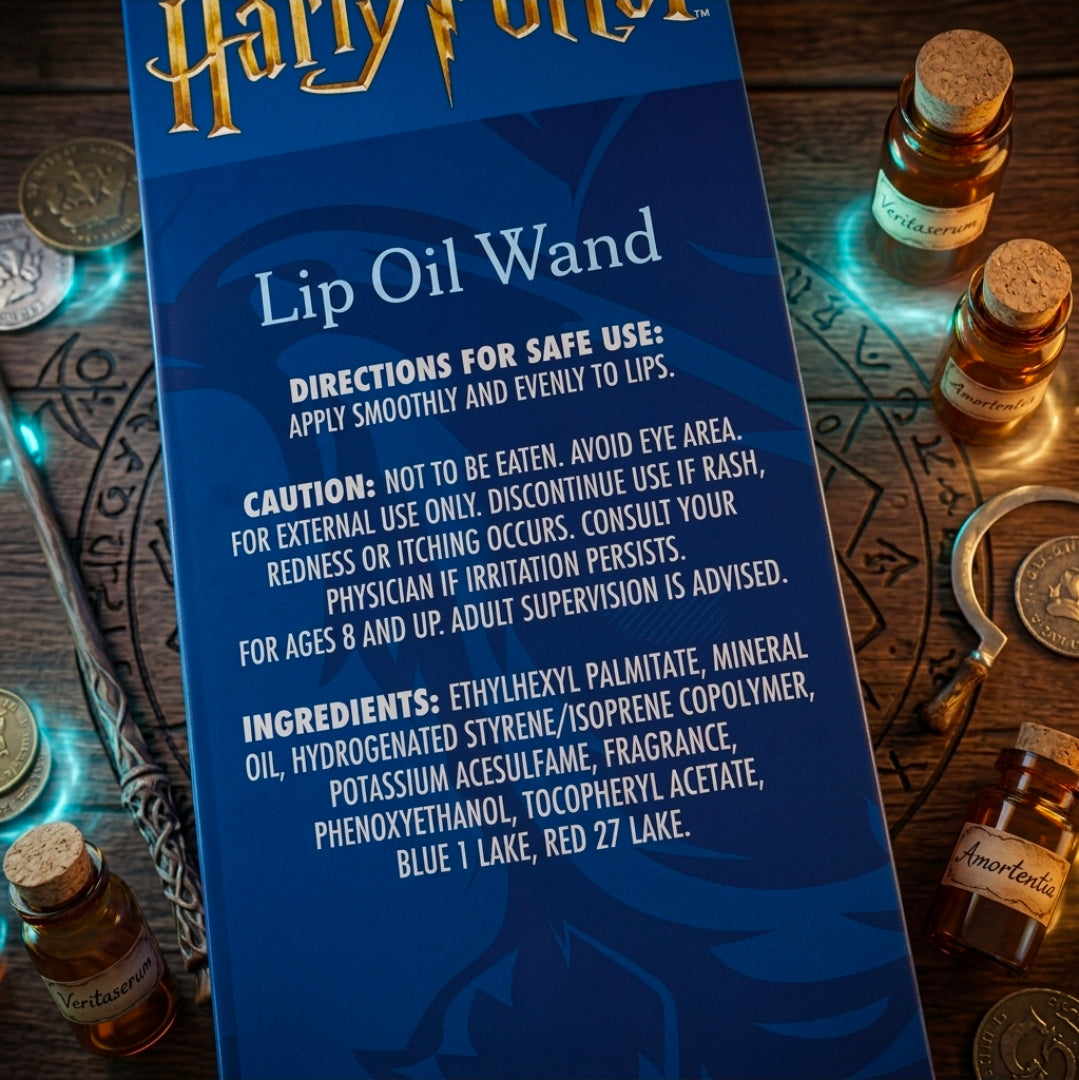 Harry Potter 4-Piece Hogwarts House Lip Oil Wand Set Centric Beauty Cruelty-Free