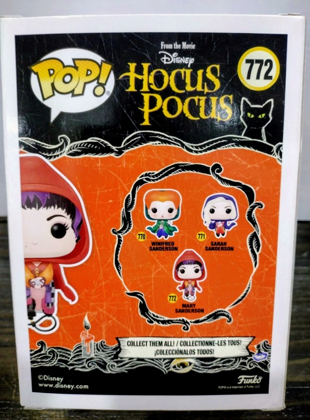 Funko Pop box back artwork with character lineup and number 772
