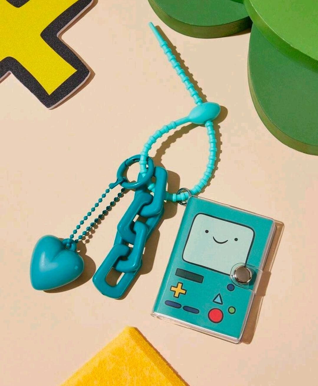 Adventure Time BMO Notebook Keychain Charm Teal Game Boy Style