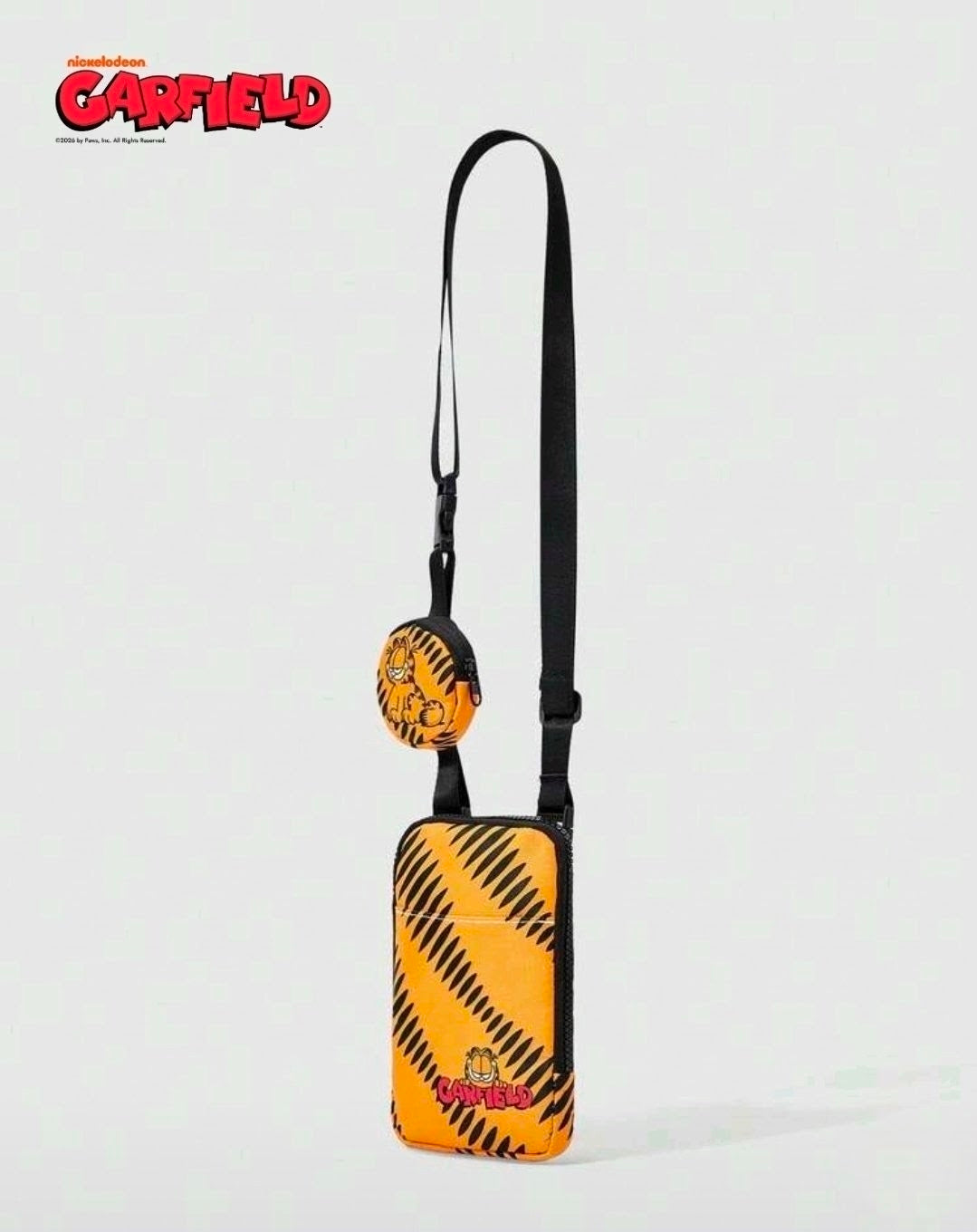 Garfield Tiger Stripe Crossbody Bag & Detachable Round Coin Pouch