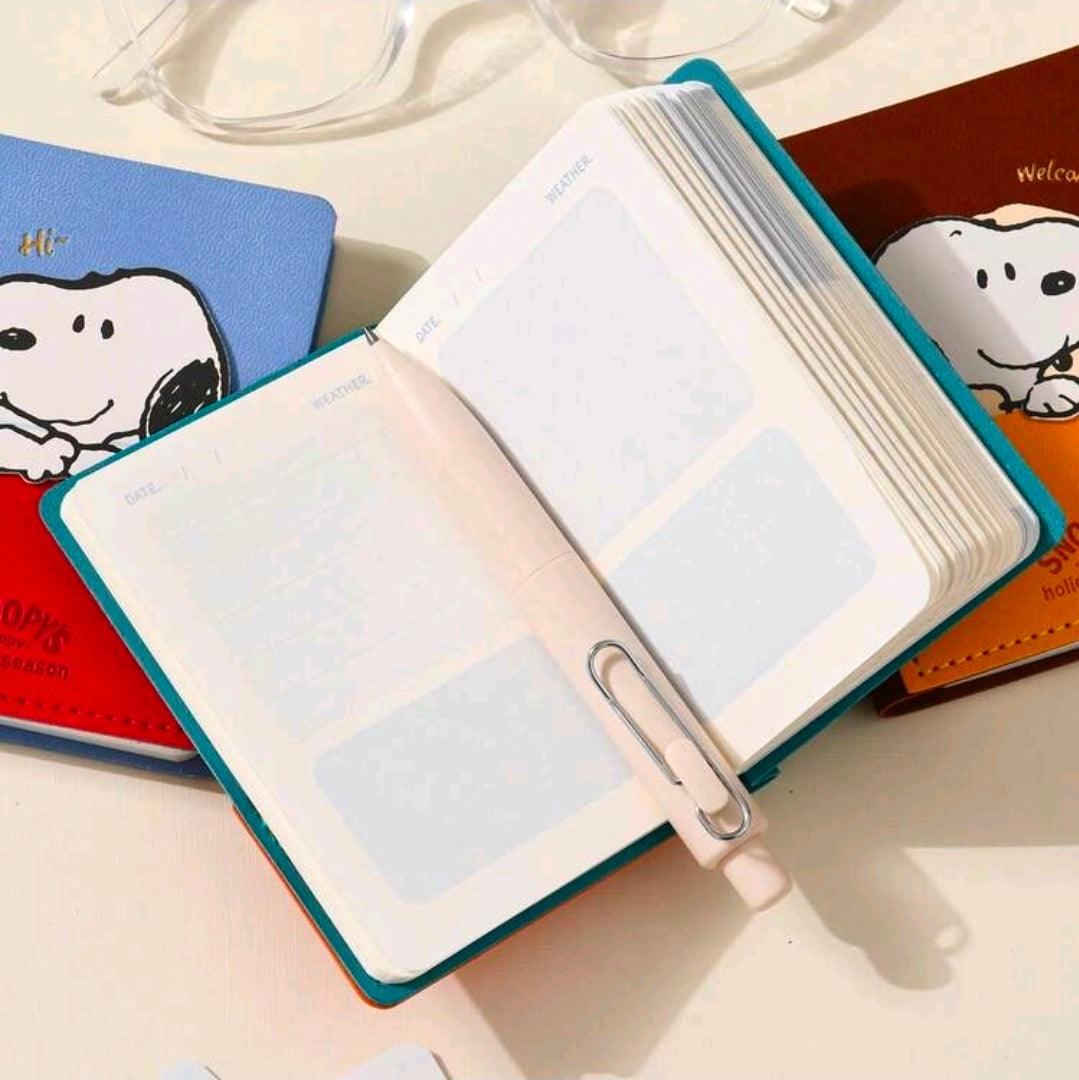 Snoopy Faux Leather Pocket Notebook Set Licensed Peanuts