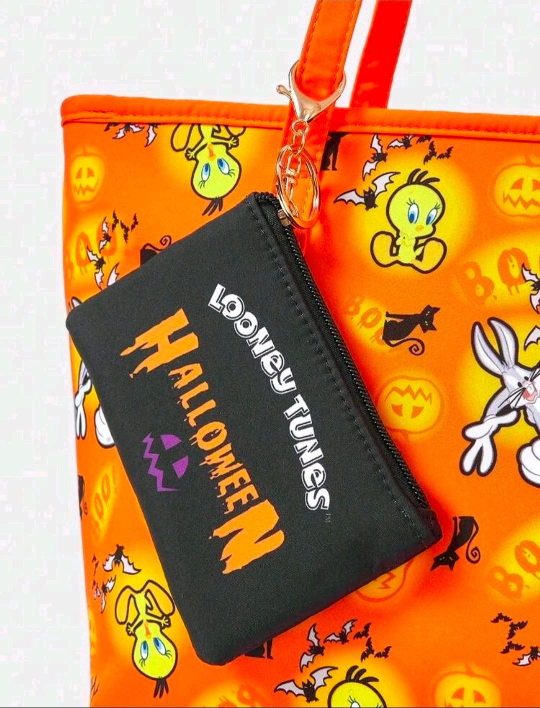 Looney Tunes Halloween 3pc Purse Set Tote Clutch Chain Bag