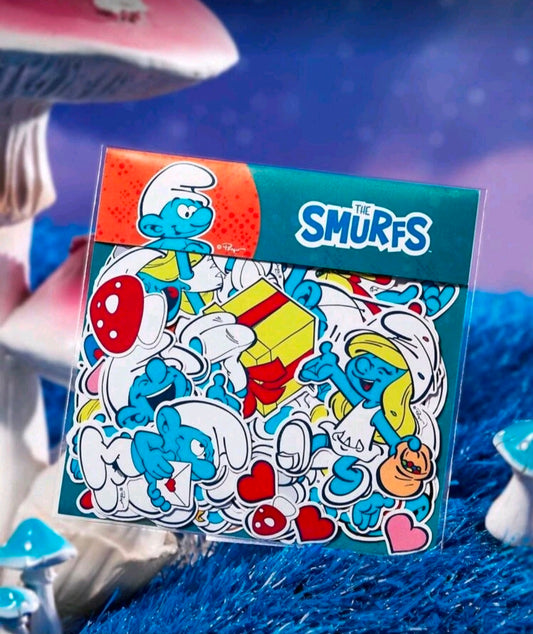 Smurfs vinyl decal sticker pack with assorted character designs in a plastic pouch