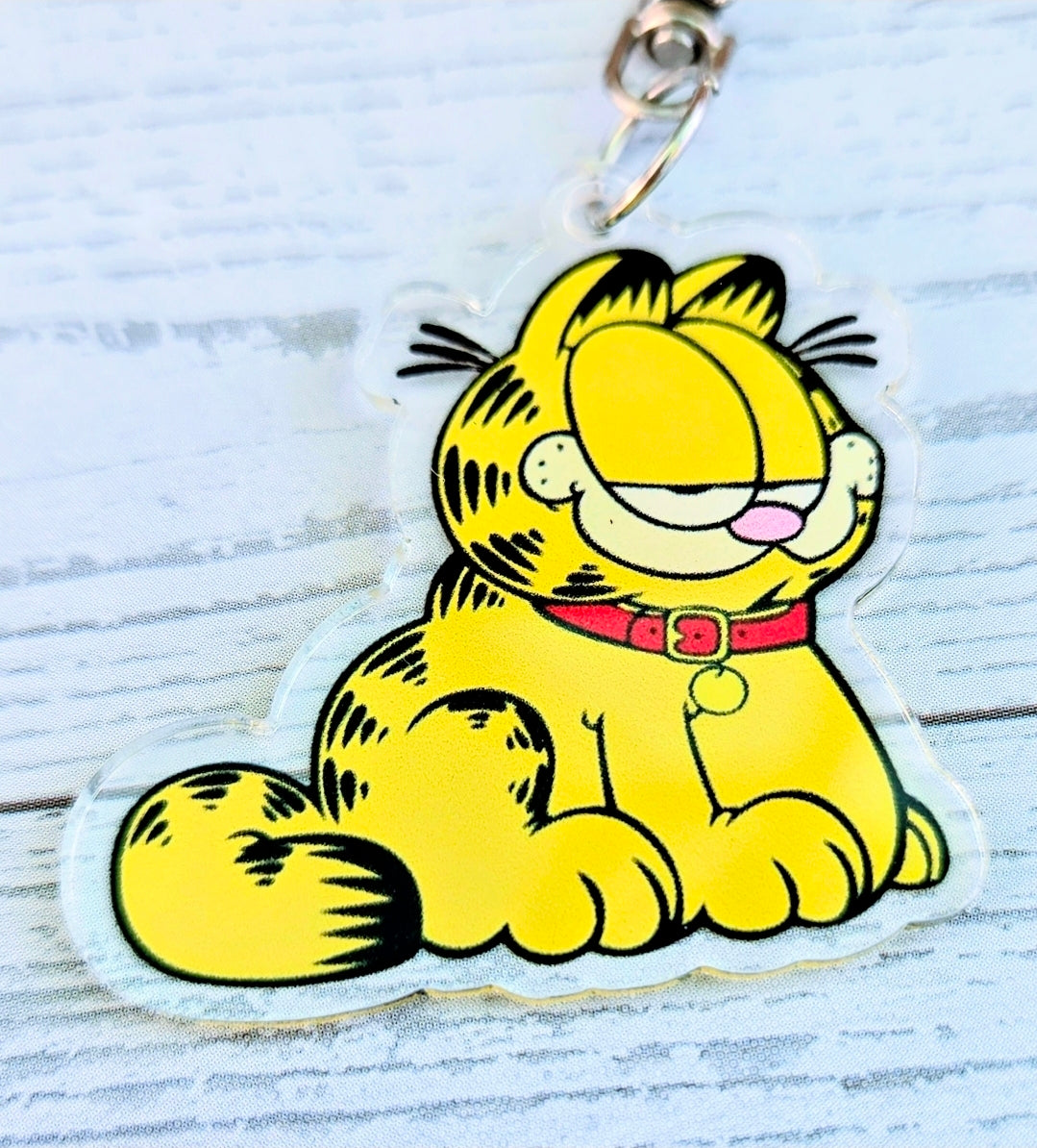 Garfield 2pc Acrylic Keychain Set Friends Odie Nermal & Lasagna Cat